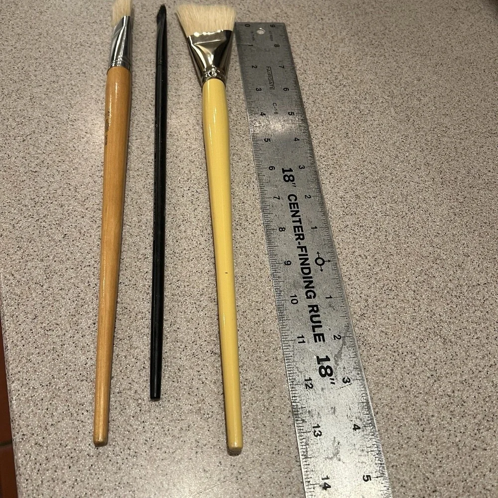 3 Vtg M Grumbacher‎ Paintbrush 6361 Angular Sz 1.5 & 1274 Black Diamond Sz 6 New